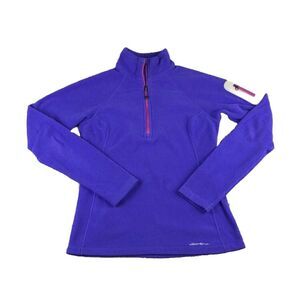 Eddie Bauer First Ascent Quarter Zip‎ Womens Size XS Purple Polartec Zip Pocket